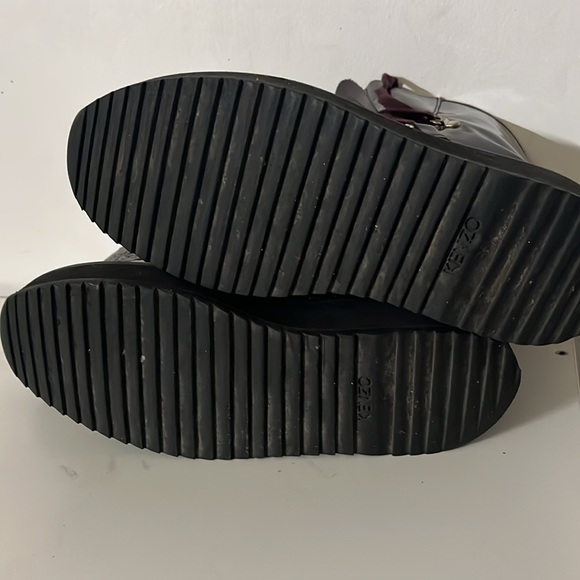 Kenzo Burgundy Alaska Patent Leather & Shearling Platform Booties Size 6 - Picture 10 of 11